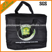 Customized insulated non woven black cooler bag